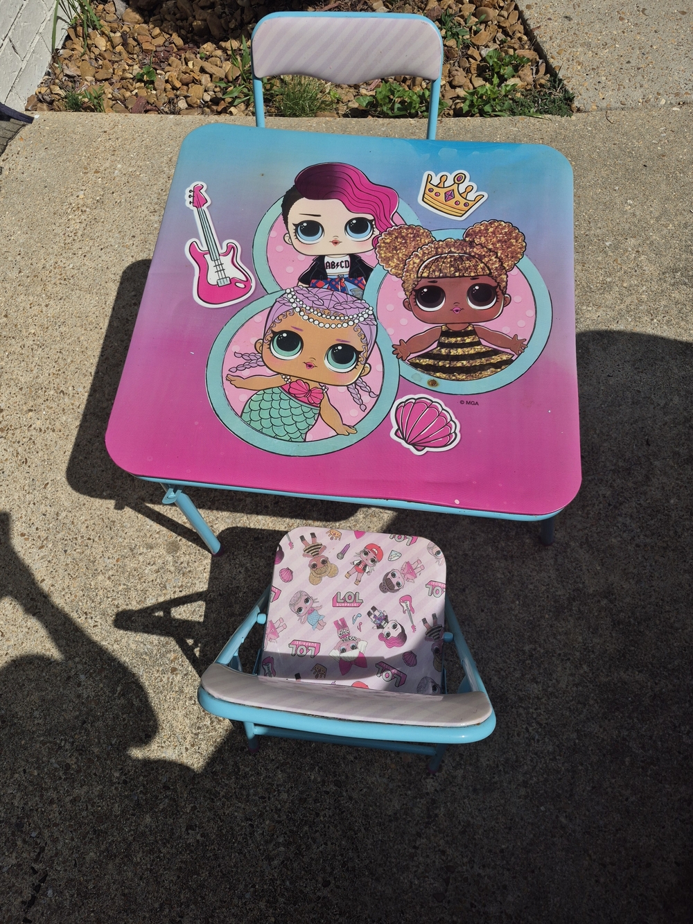 L.O.L. Surprise! Pink and Teal Kids Activity Table with Matching Chair